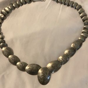 66g Sterling Silver Oval Linked Engraved Necklace 23"